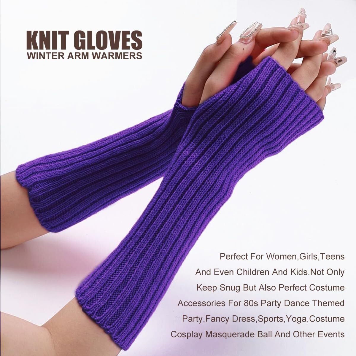 Guantes Viento Deportivos Guantes De Punto Sin Dedos Cálidos Invierno Ropa Con Agujero For El Pulgar Regalos De Invierno