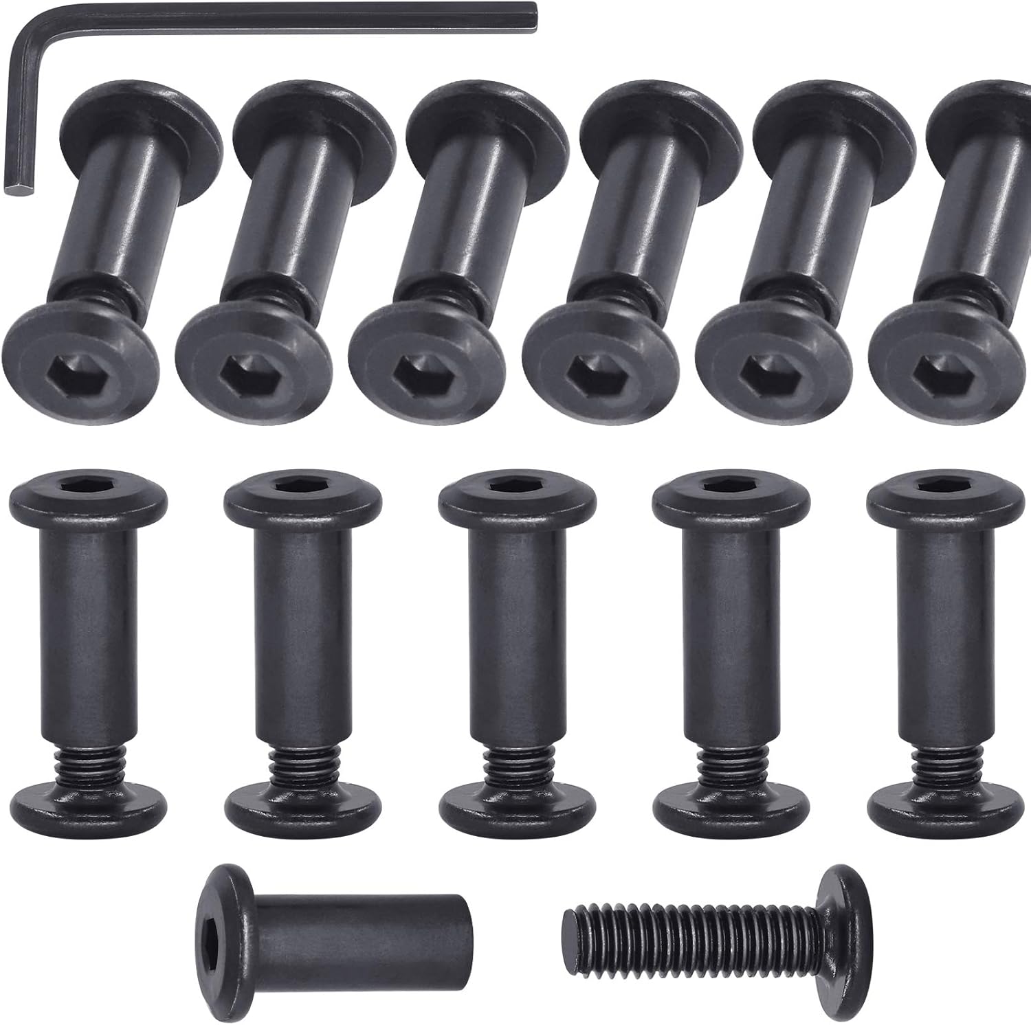 Mardatt 12Sets M6x20mm Black Hex Socket Cap Bolts and