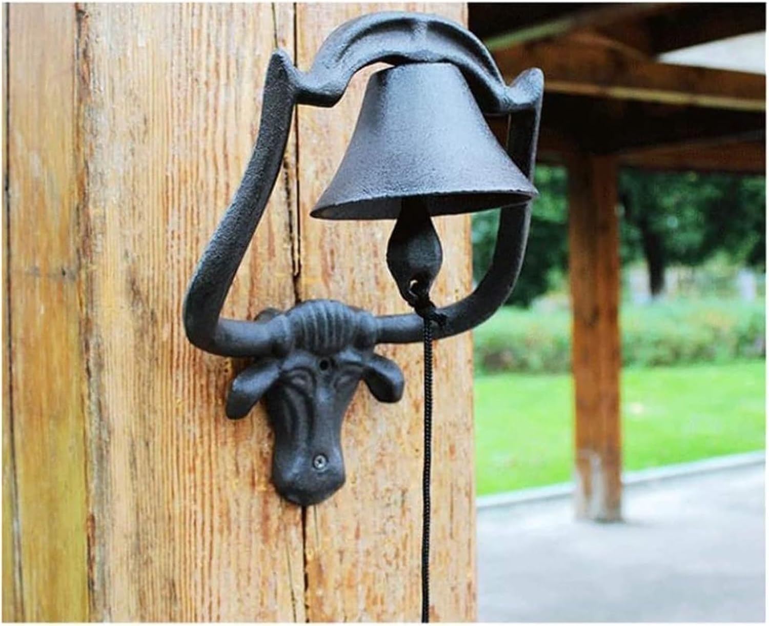Cast Iron Dinner Bell, Outdoor Bell, Cast Iron Wall Hanging Bell Creative Bull Head Hyperbolic Doorbell Antique Wall Mounted Doorbell