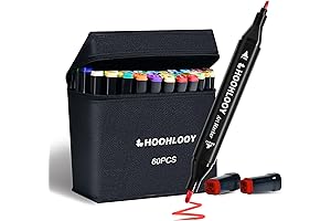 60 Alcohol Markers: Double-Ended Artist Art Markers Set for Coloring, Sketching, and Painting