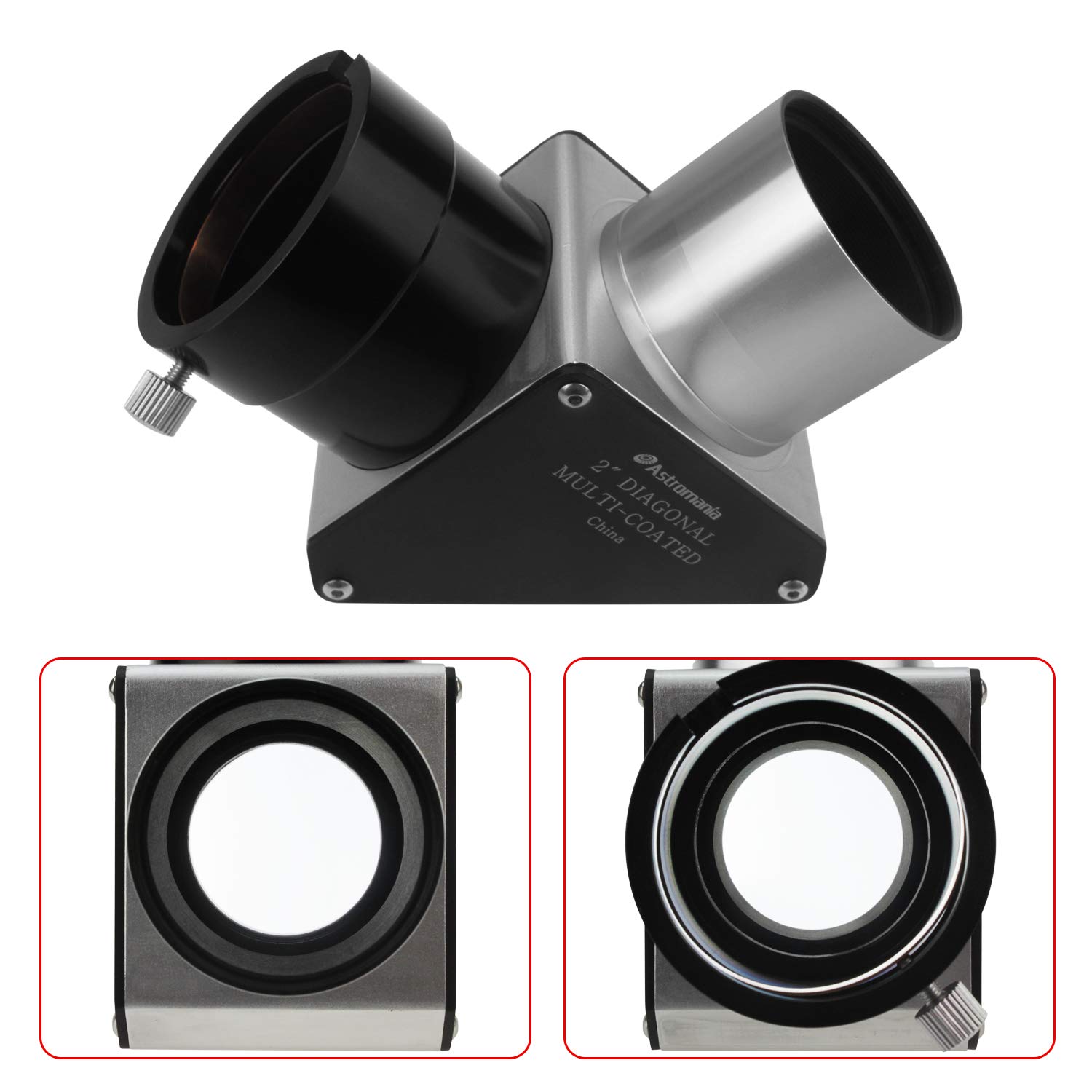 Astromania 2 Inch Star Diagonal 90-Degree Mirror with 93% Reflectivity Dielectric Coatings - Fully Metal for Refracting Telescope Eyepiece Lens for Astronomical Visual Astrophotography