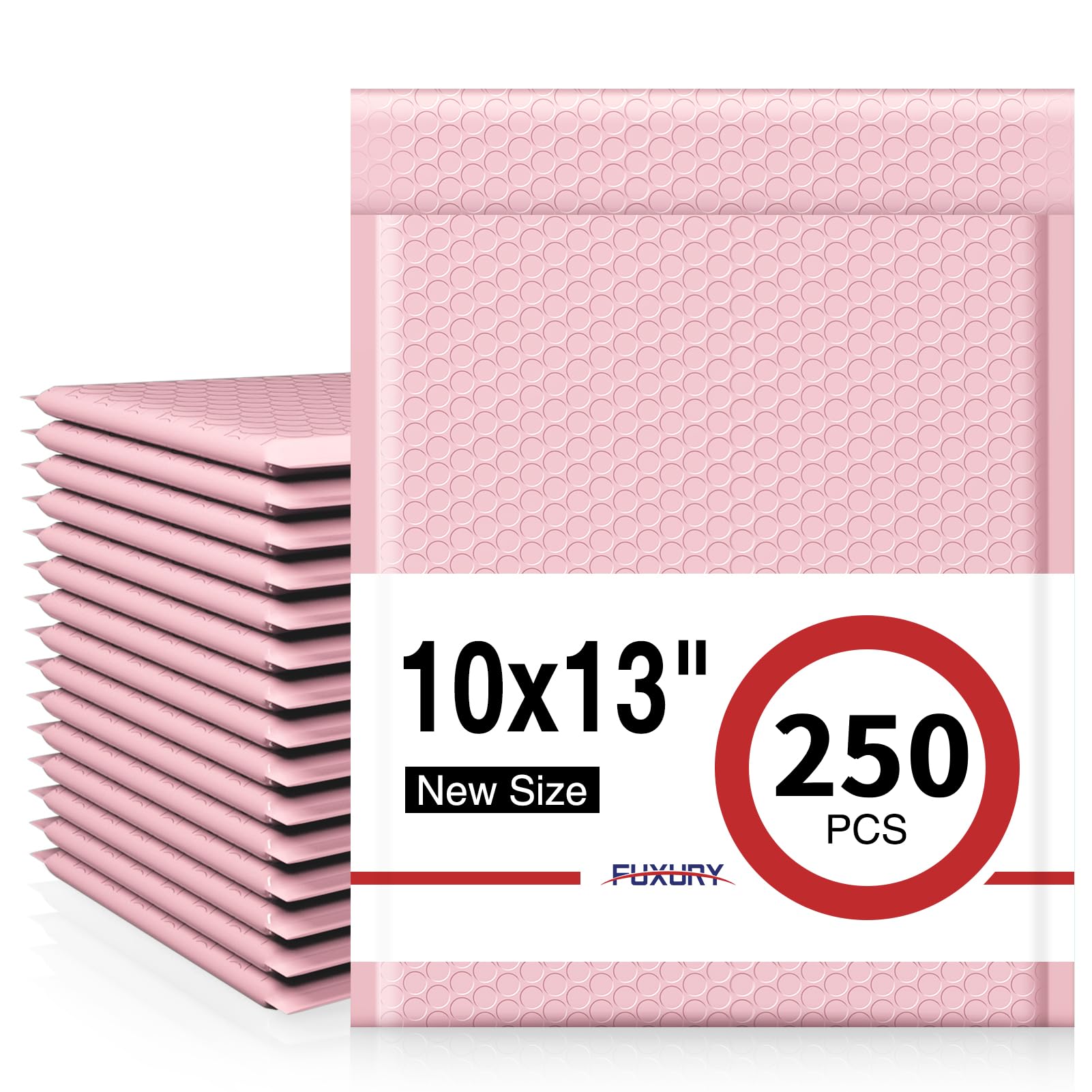 Fuxury Bubble Mailers Bulk 10x13 Inch Light Pink 250 Pack