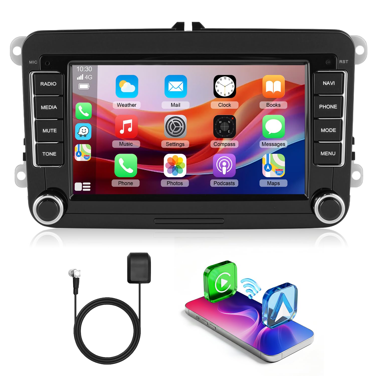 ESSGOO [2+64G] Autoradio VW Golf 5/6 — CarPlay/Android Auto sans Fil, DSP