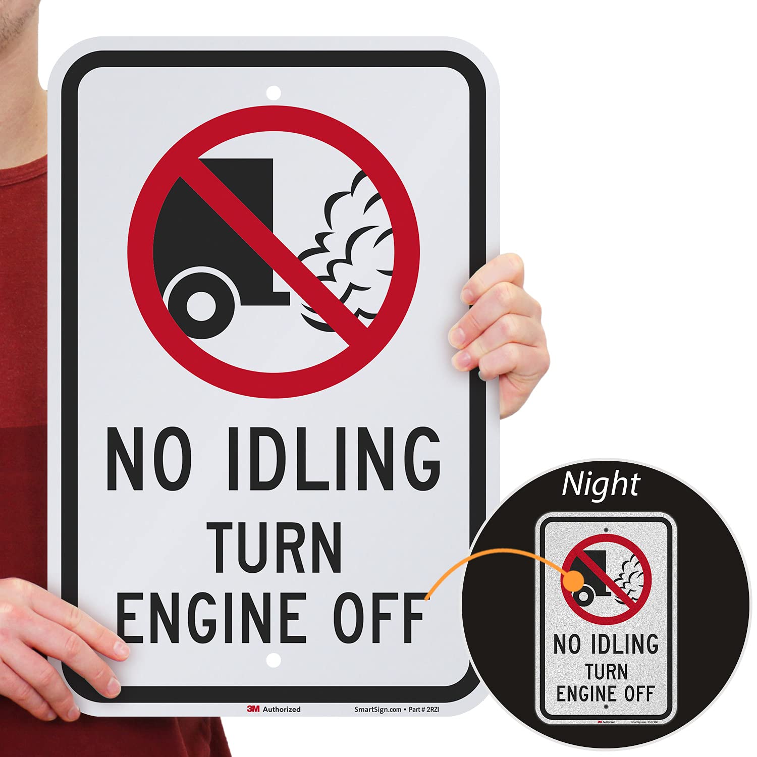 No Idling Signs No Idling Turn Off Engines Sign - National Marker Corp ...
