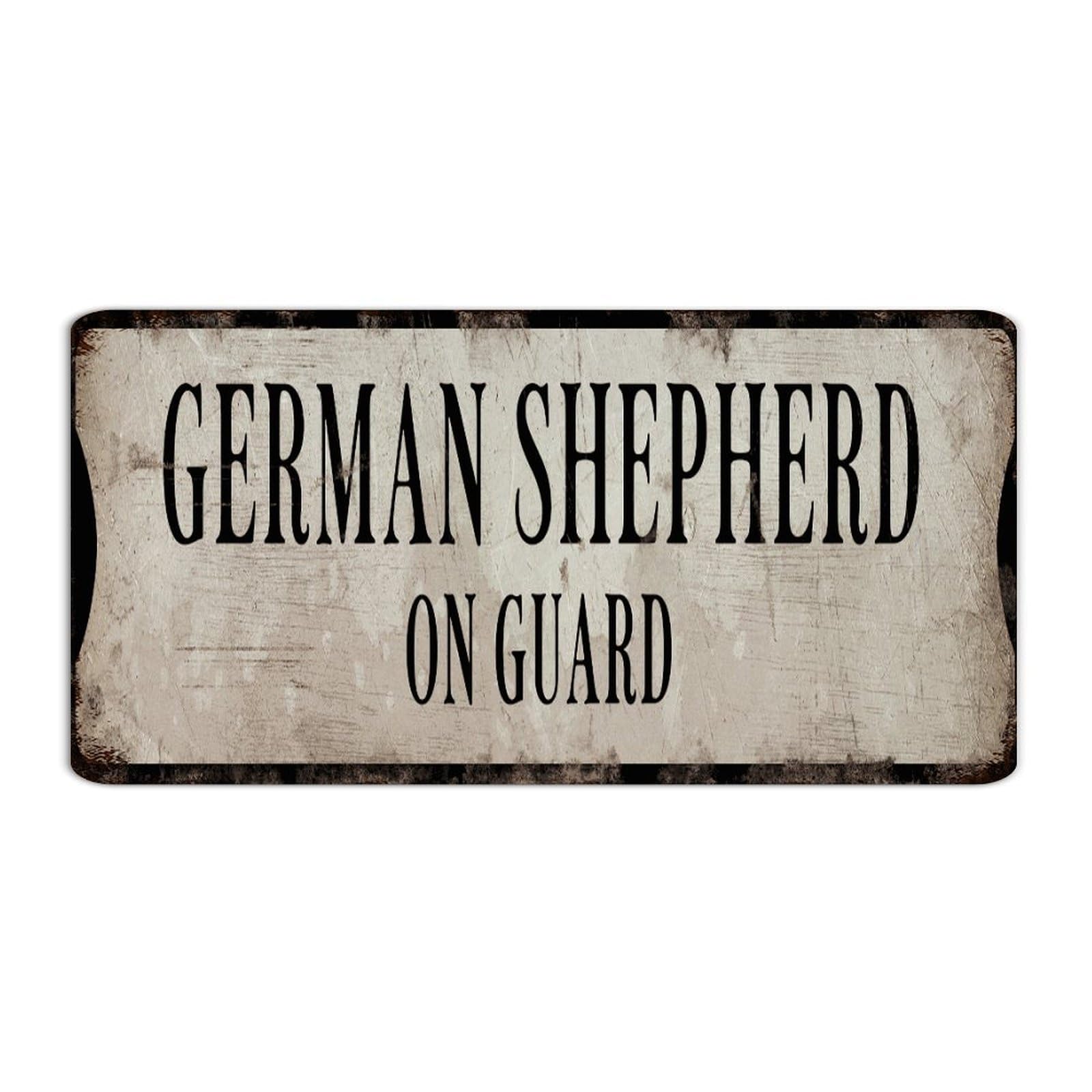 Dog on Guard' German Shepherd 6x12 Inch Metal Signs Customized Terrace Outdoor Patio Home Décor Tin Signs Dog Breed Dog Child Animal Garage Signs for Pubs Club