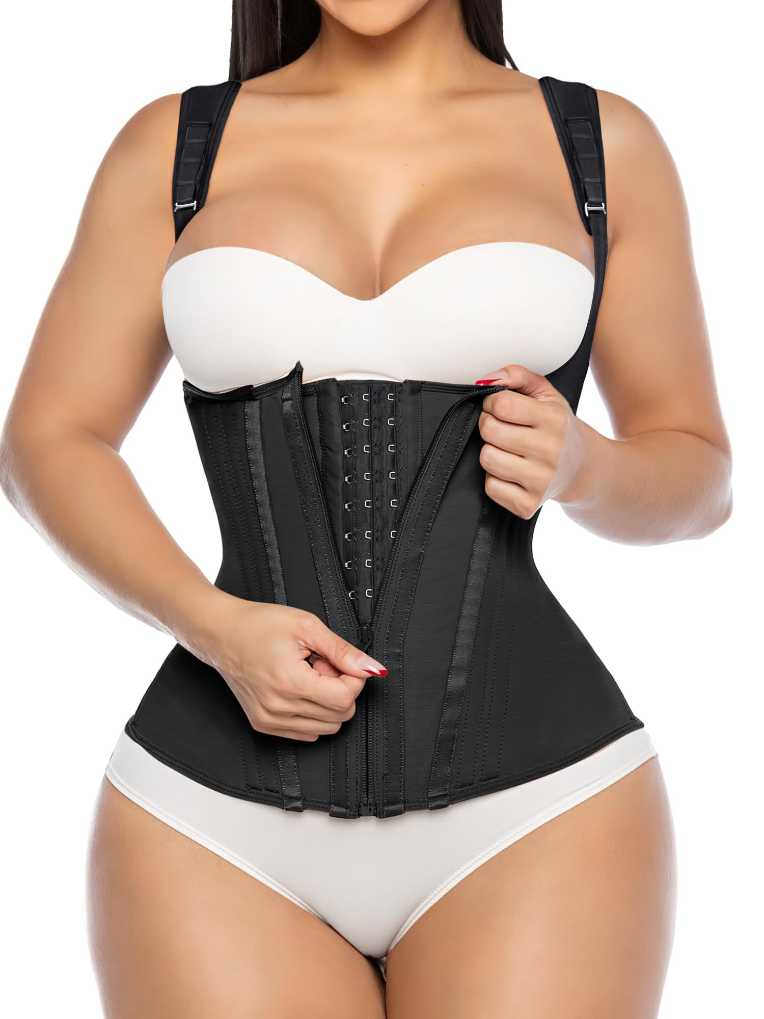 YIANNA Waist Trainer for Women Tummy Control Hourglass Corset Waist Cincher Vest Sport Girdle Faja Body Shaper