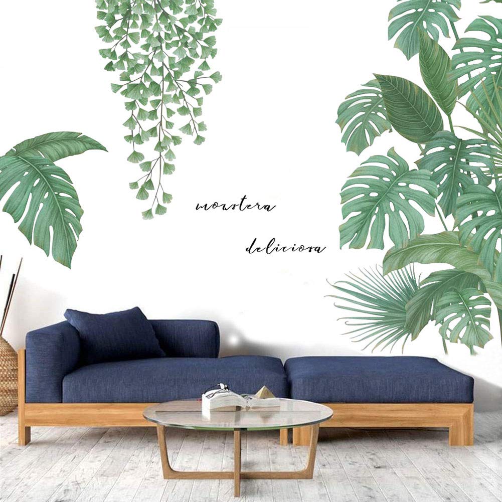 Pegatinas De Pared Decorativas - Hojas Y Mariposas, 118x48 Cm, Vinilo Autoadhesivo Para Habitación