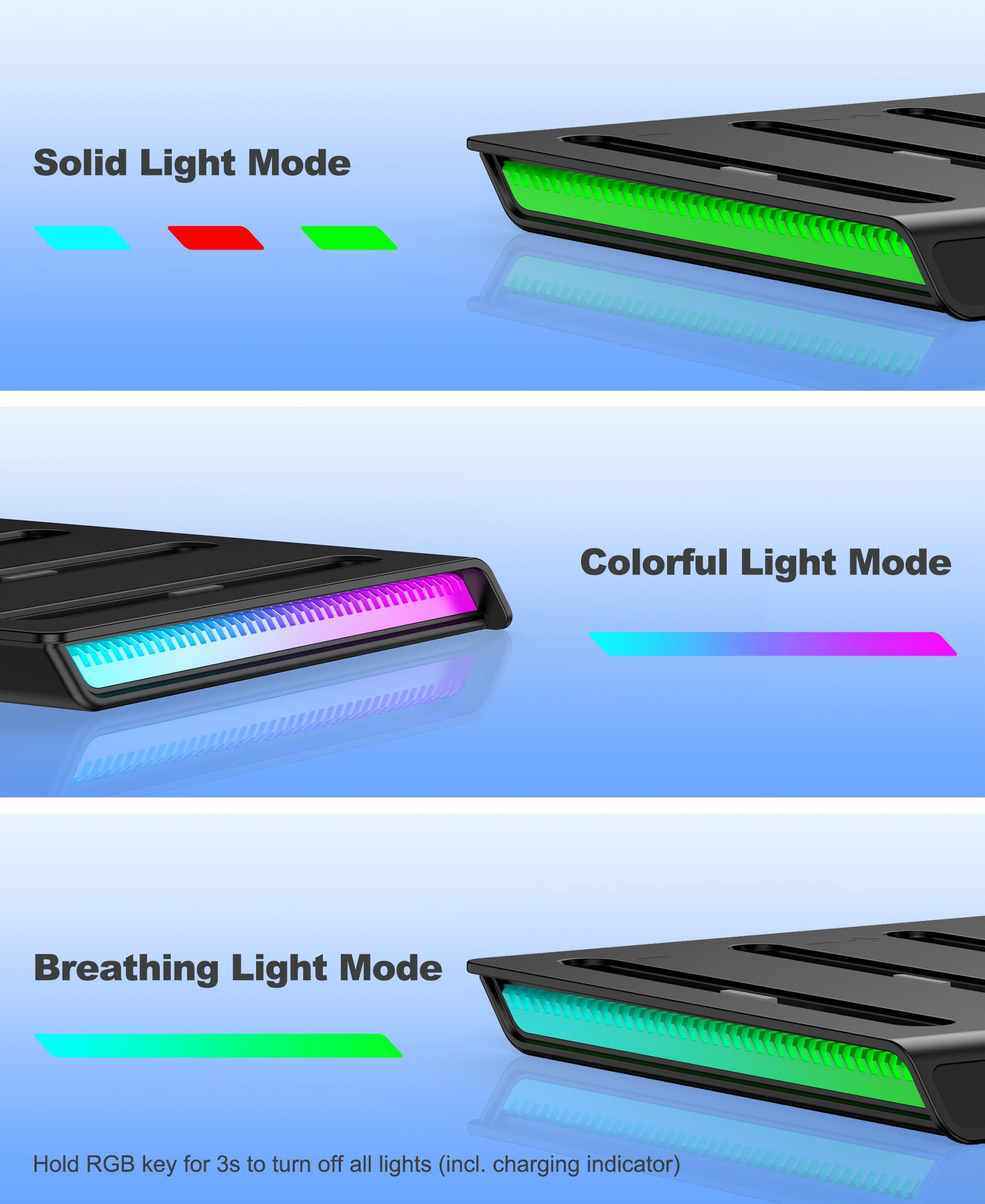 HELLCOOL Ladestation kompatibel mit Nintendo Switch 2 Joy Con, 2.5 Std Schnellladung LED RGB Licht, Halterung