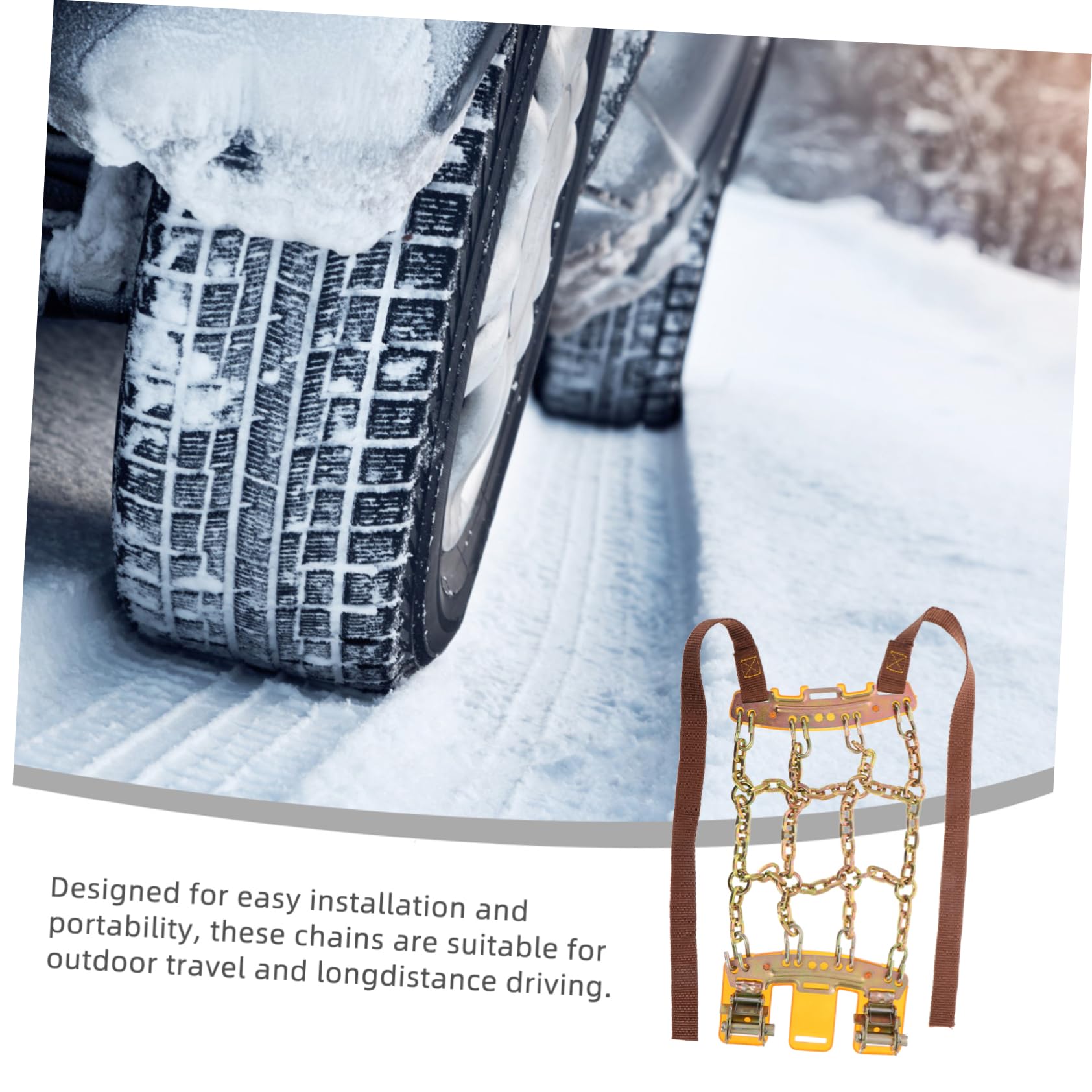 ULTECHNOVO Catene da Neve Antislittamento Regolabili in Acciaio Manganese per Auto e Suv, Catene di Trazione Ruote per Emergenza Neve e Fango (pneumatici 165-205 Mm