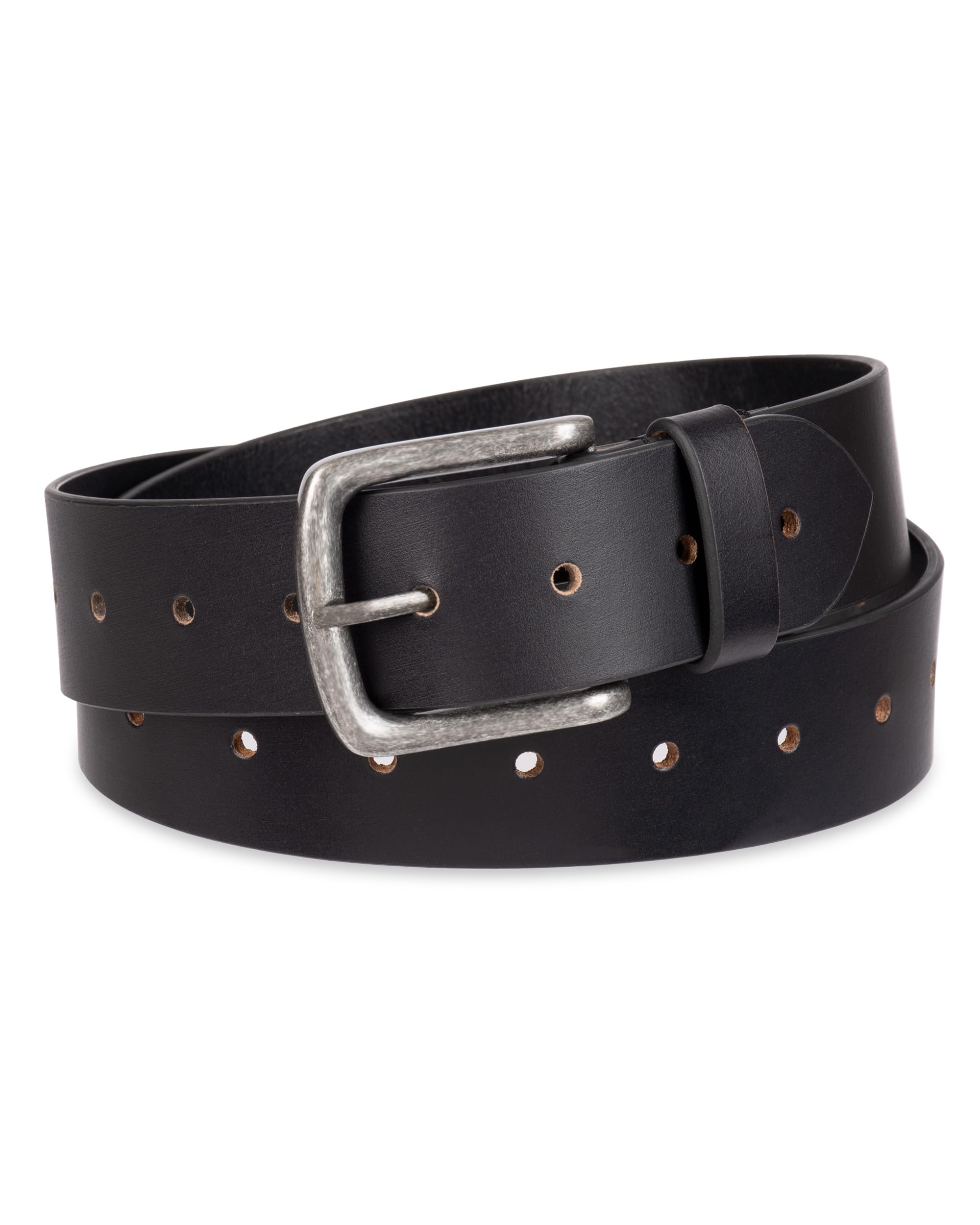 Damen + Hastings Men's Fully Adjustable Everyday Casual Belt, Black, Large (38-40)