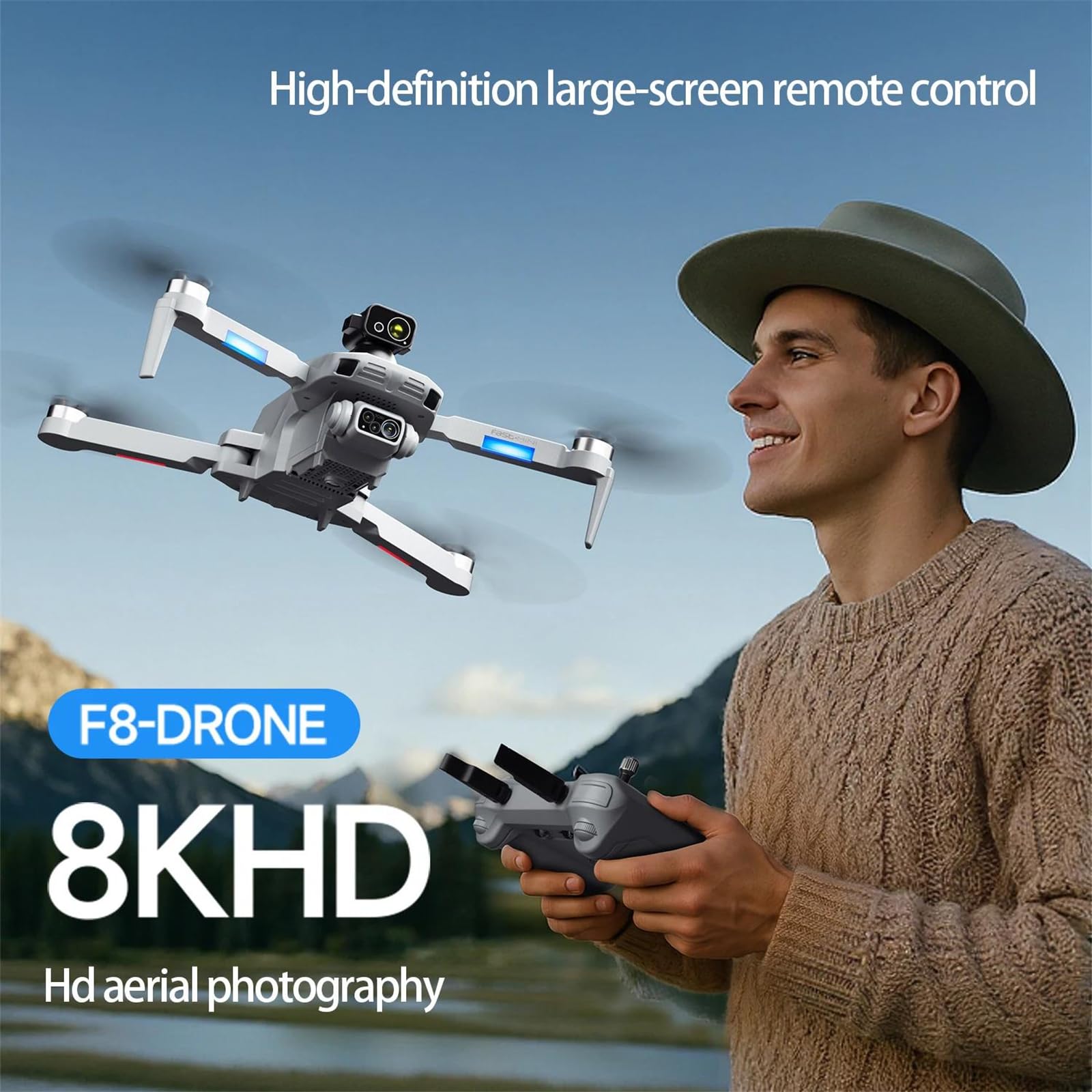Single battery,dron f8 max gps profesjonalny 8k kamera 6k 5g wifi fpv dron unikający przeszkód z dużym ekranem zdalnego sterowania quadrocopter