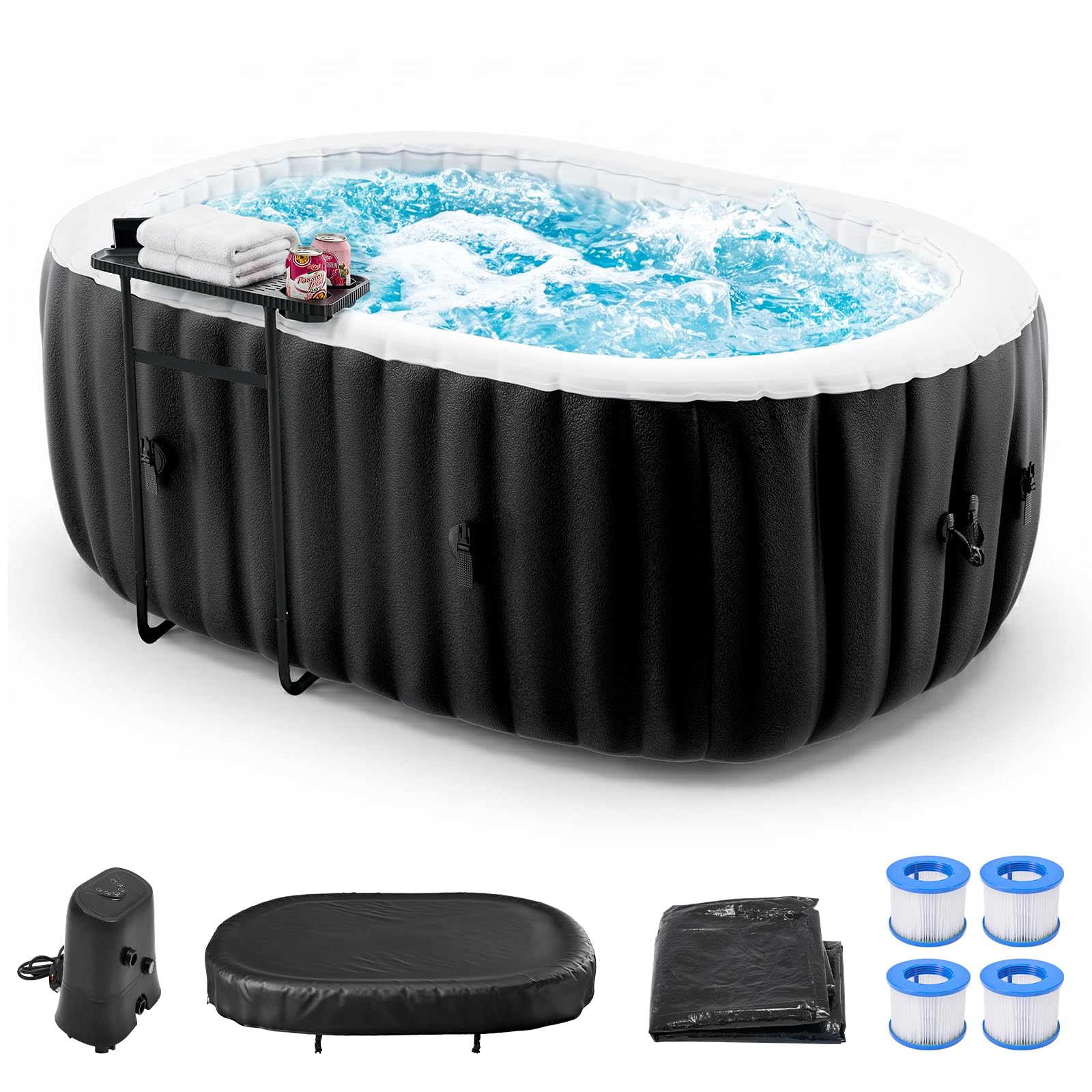 NAIZEA Inflatable Hot Tub Portable Outdoor 75x47x25 Inch Spa