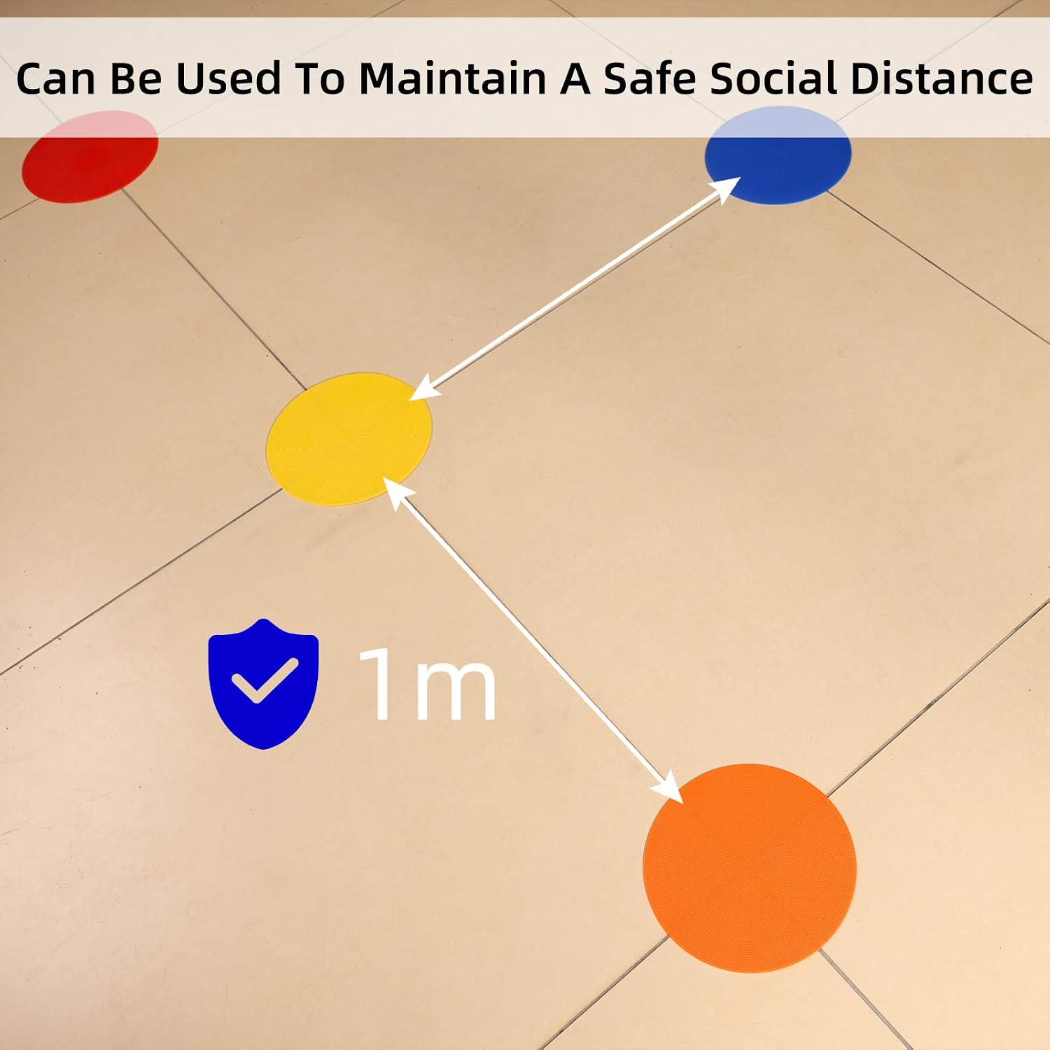 Spot Markers 9/10 Inch Floor dots Non-Slip Rubber Agility Markers | Flat Field Cones for Gym/PE Soccer Football, Basketball Training Markers,School Activities, Exercise Drills, Dance Practice