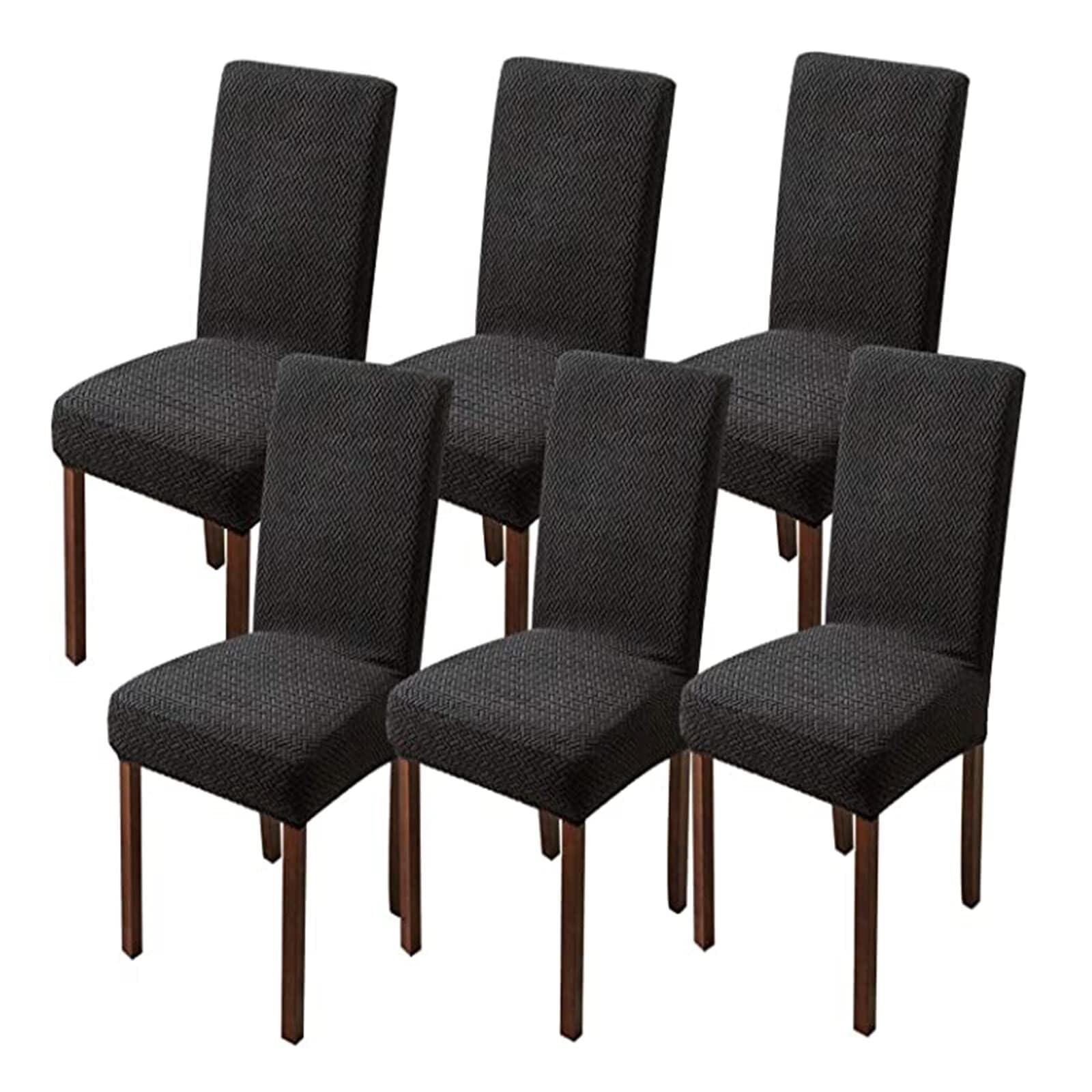 NMVAWIPT Chair Covers, Stretch For Dining Chairs, Removable Washable Slipcovers, Universal For Home Ceremony Wedding Party(1#,6pcs)
