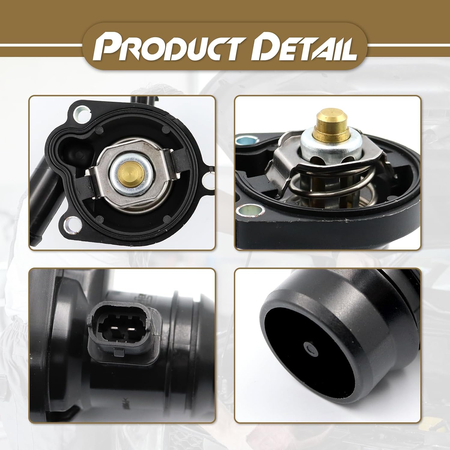 Engine Coolant Thermostat Housing Assembly, Compatible with Chevy Cruze 2011-2015, Limited 2016, Sonic 2012-2020, Trax 2013-2021, Buick Encore 2013-2021, L4 1.4L, Replace# 55579010 25200455 55593034