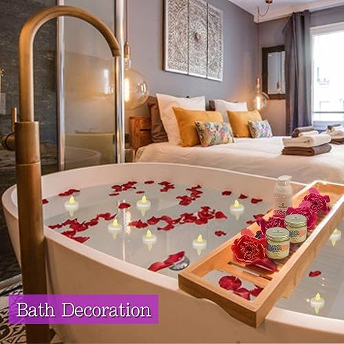 Miniatura 3 de 12 velas LED flotantes impermeables sin llama, funciona con pilas, luces LED flotantes blancas cálidas, velas votivas para bodas, fiestas, centros