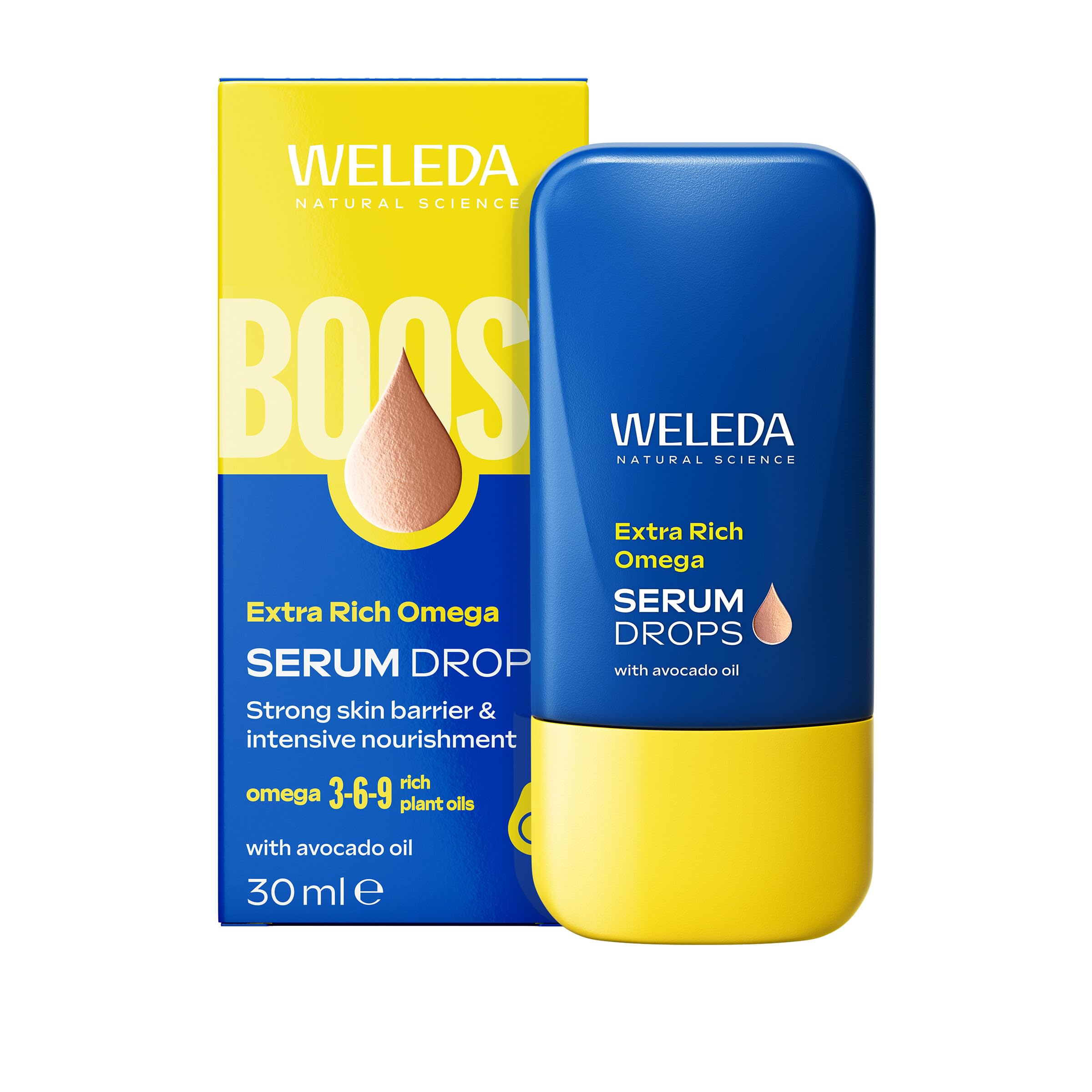 Weleda Extra Rich Omega Face Serum Drops with Avocado Oil, Facial Serum for Strong Skin Barrier & Intensive Nourishment, Certified Natural, Vegan, 30ml