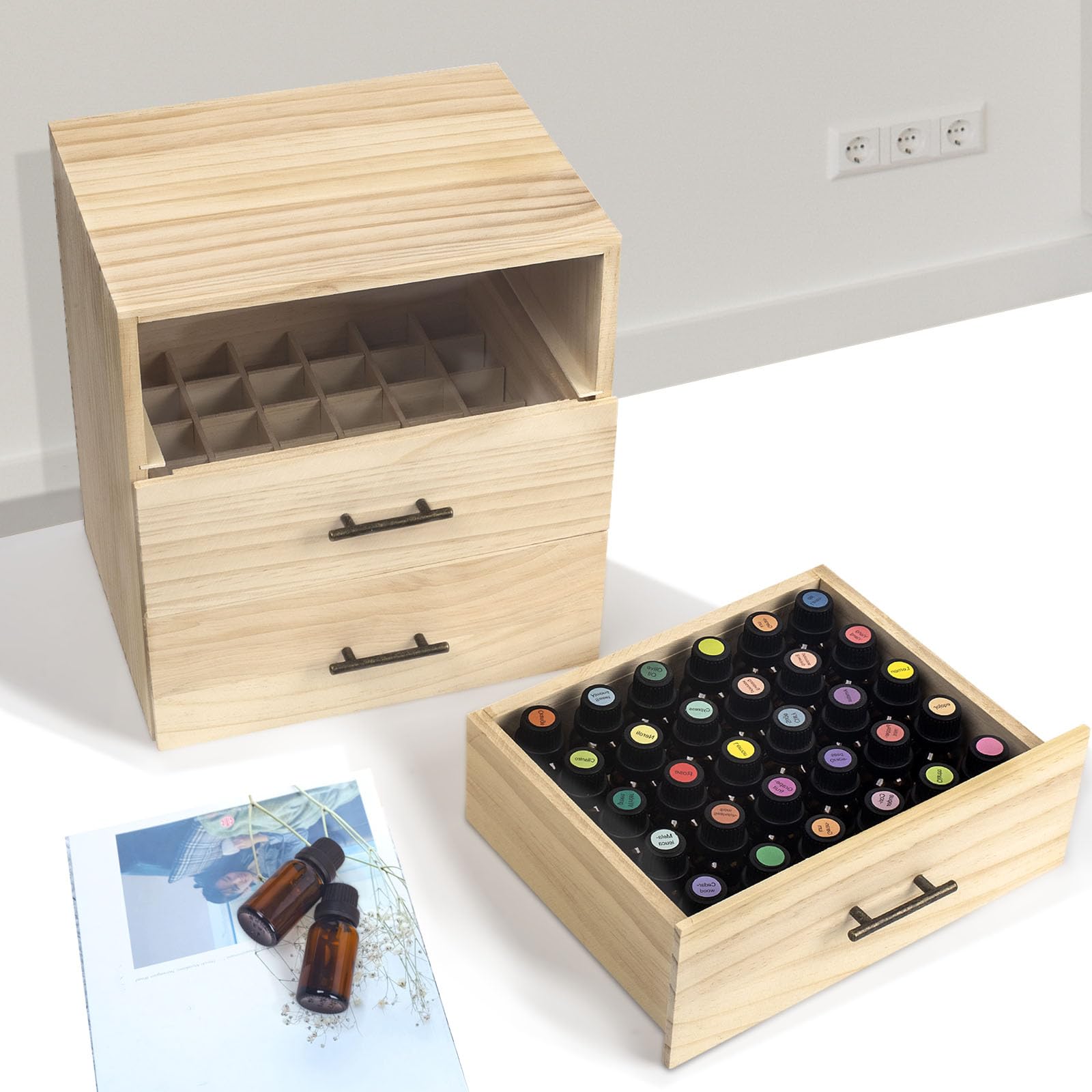 Aufbewahrungsbox für ätherische Öle aus Holz Ätherische Öle Display