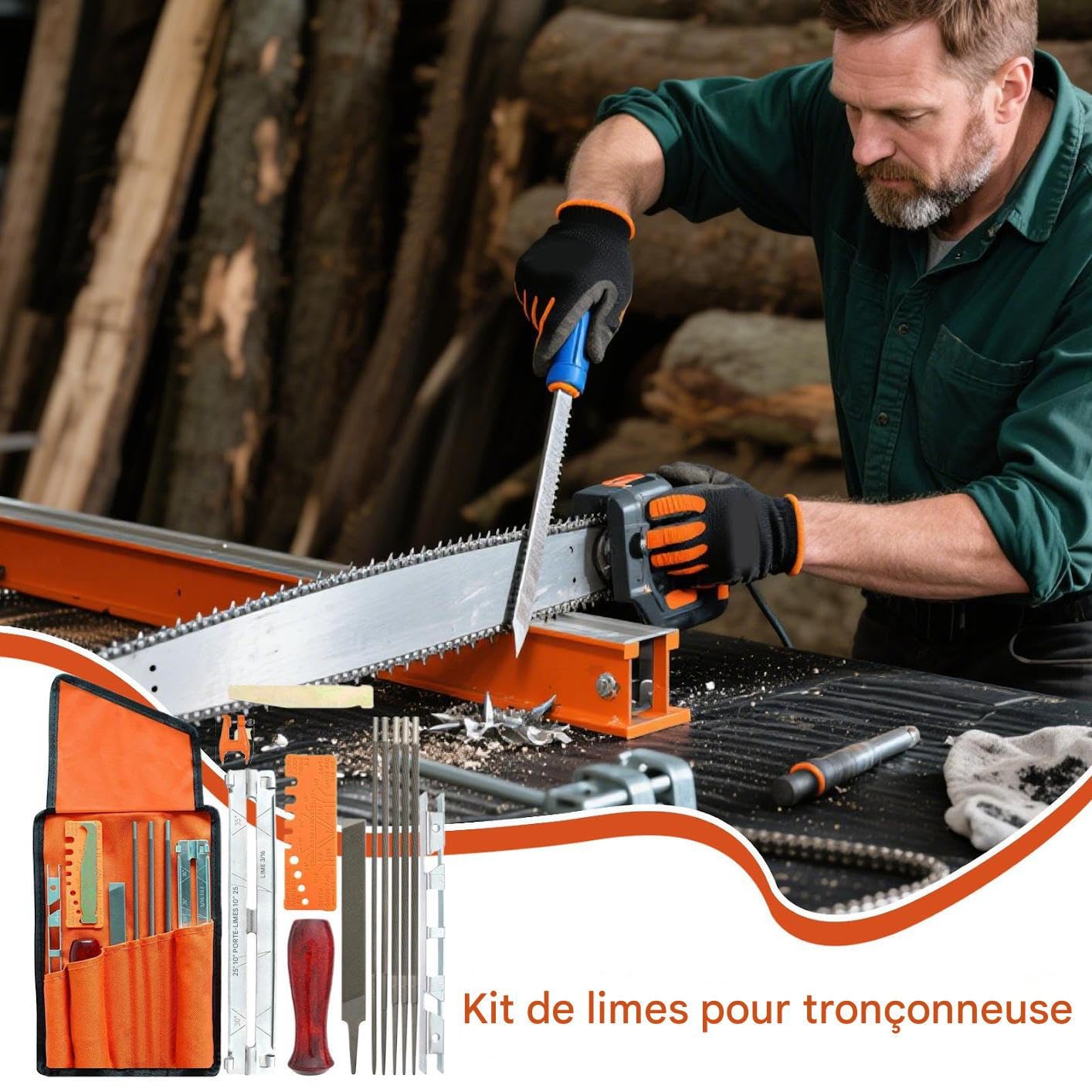 Affûteur Chaîne Tronçonneuse Entretien Réparations Temporaires Travail Bois