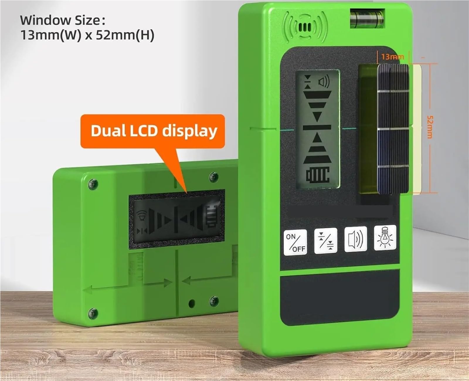 Nivel láser, Receptor Láser Para Detector De Haz Verde Y Rojo Para Láseres Línea Pulsantes Pantallas LCD Con Iluminación Trasera Dos Lados,para carpintería