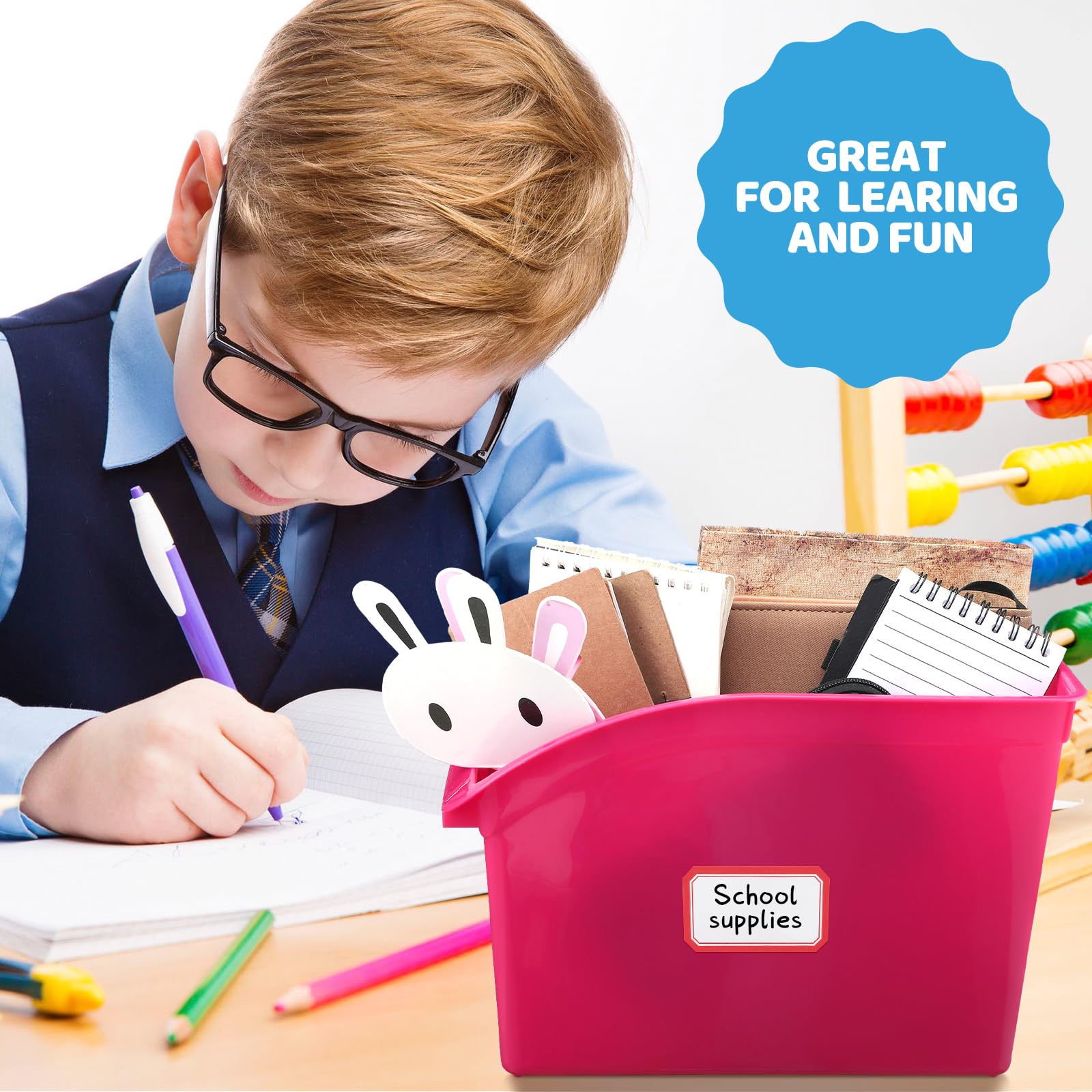 Roshtia Pack Of 12 Colored Book Bins Bulk For Classroom Plastic Magazines Bins Book And Binder Holders With Labels And Pen Good Stuff Organizer Bin For Classroom Office Home