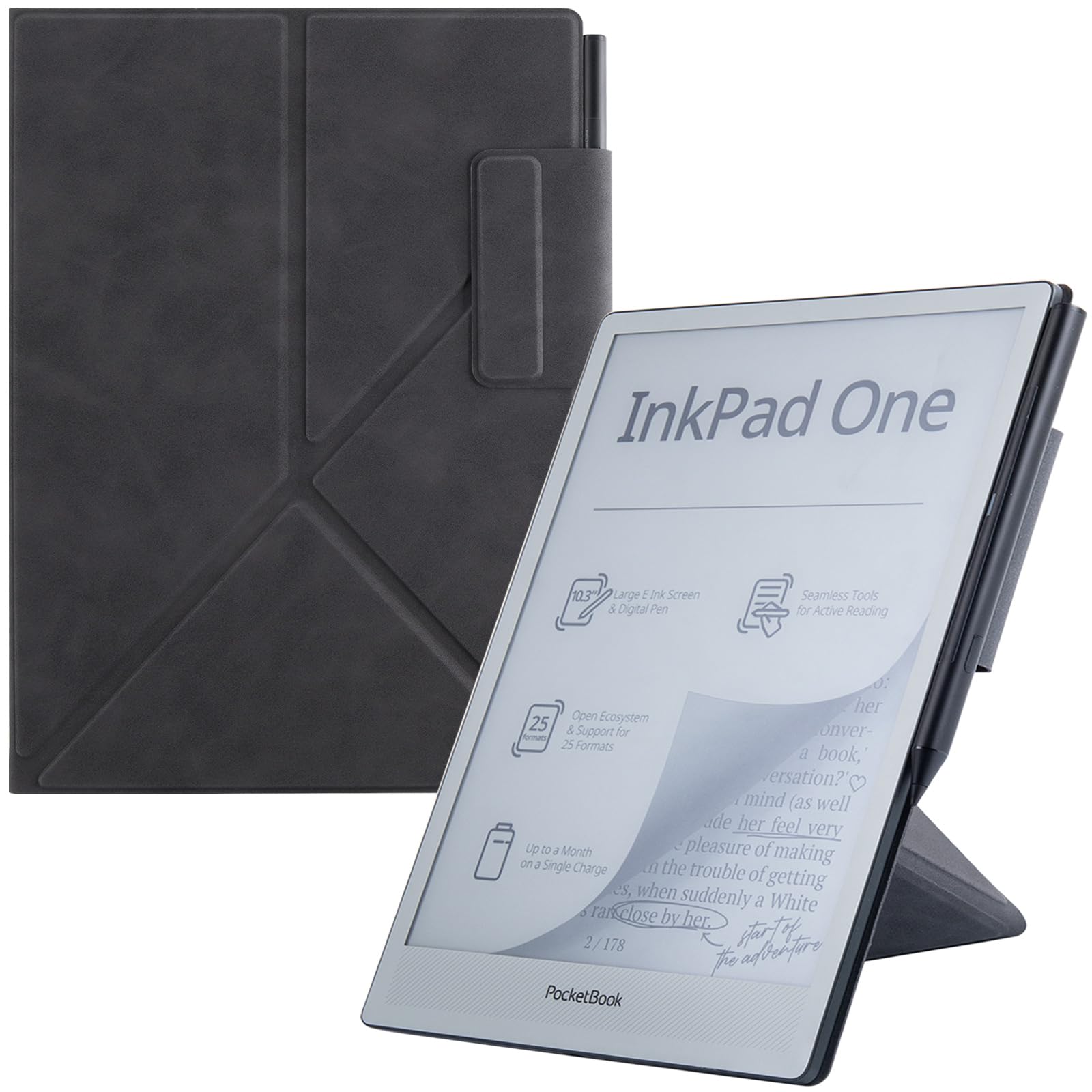 Custodia magnetica per Pocketbook InkPad One da 10,3", nero