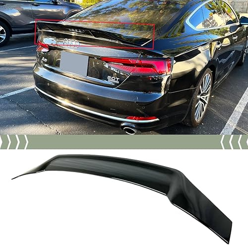 Compatible con Audi A5 S5 Sportback 4DR negro brillante estilo Highkick SPOILER 2017-2022