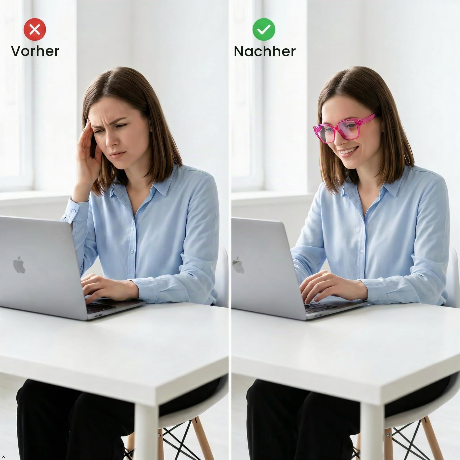 Eyekepper Blaulichtfilter-Lesebrille ohne Metall, schraubenlos mit Feder-Scharnieren Übergröße Cat-Eye 6er-Pack Computer-Lesebrillen für Damen