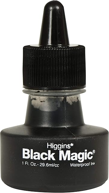 Higgins Black Magic Pigmented Ink Waterproof 1oz (44011), Other, Multicoloured, 6.77 x 6.77 x 9.74 cm