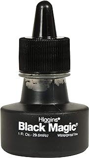 Higgins Black Magic Pigmented Drawing Ink, 1 Ounce Bottle (44011)