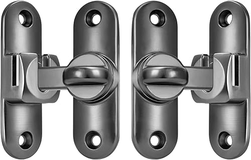 Miniatura 8 de 2 paquetes de pestillos para puerta de granero, cerradura de puerta gris de 90180 grados, herrajes para puerta abatible, cerradura de puerta de