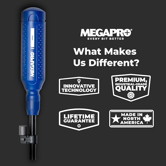 MEGAPRO Original HVAC 15-in-1 Multi-bit Screwdriver | Schrader Valve Bit | 1/4 Socket Adapter | Square Awl Bit