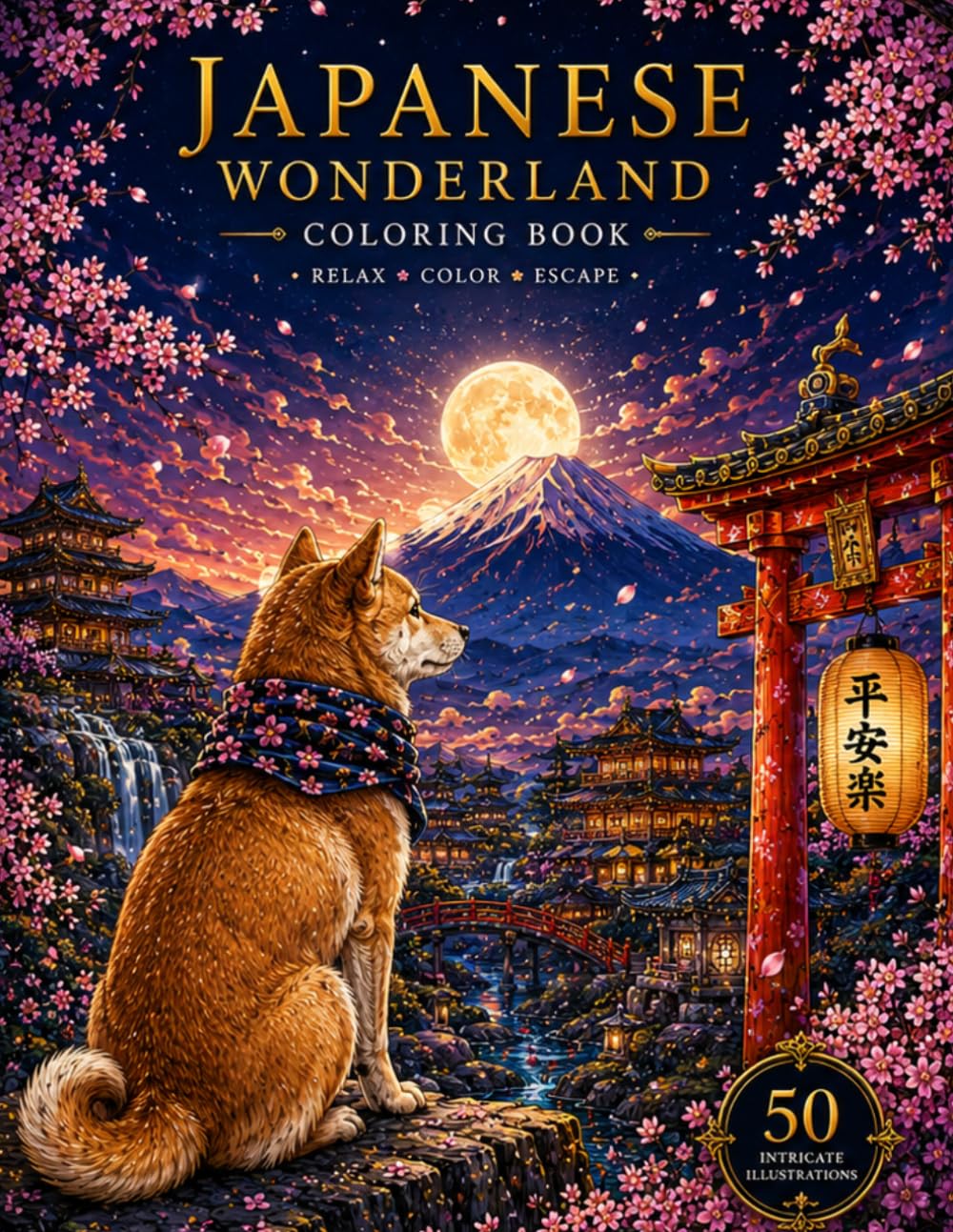 JAPANESE WONDERLAND: Beautiful Japanese Landscape & Animal Coloring Book
