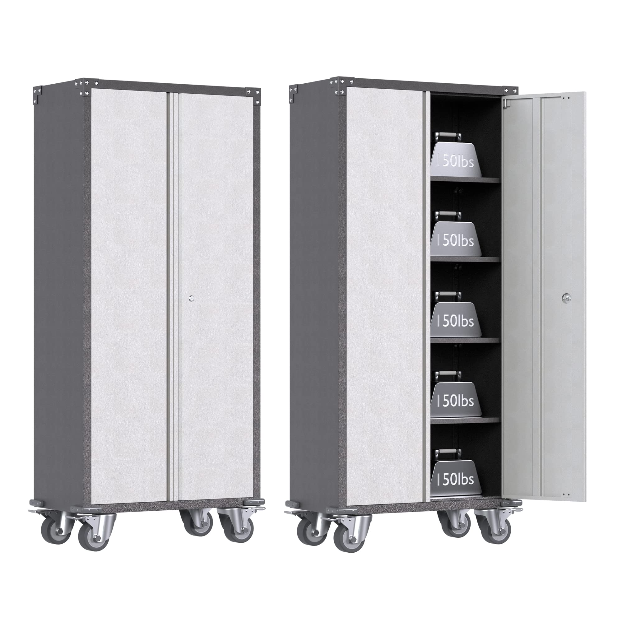 Buy SUXXAN Metal Storage with Wheels, Rolling Garage Storage with 4 Adjustable