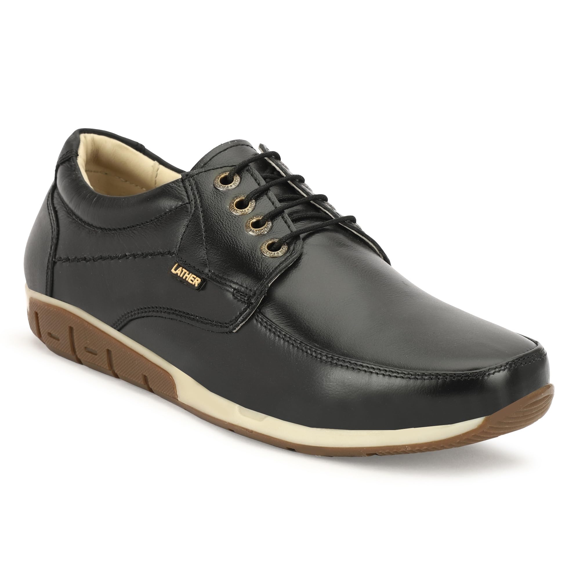 R M Enterprises Men's Genuine Leather Formal Casual Lace-Up Comfort Walking Office Shoes with Cushioned Sole, Lightweight Everyday Footwear-picture-57