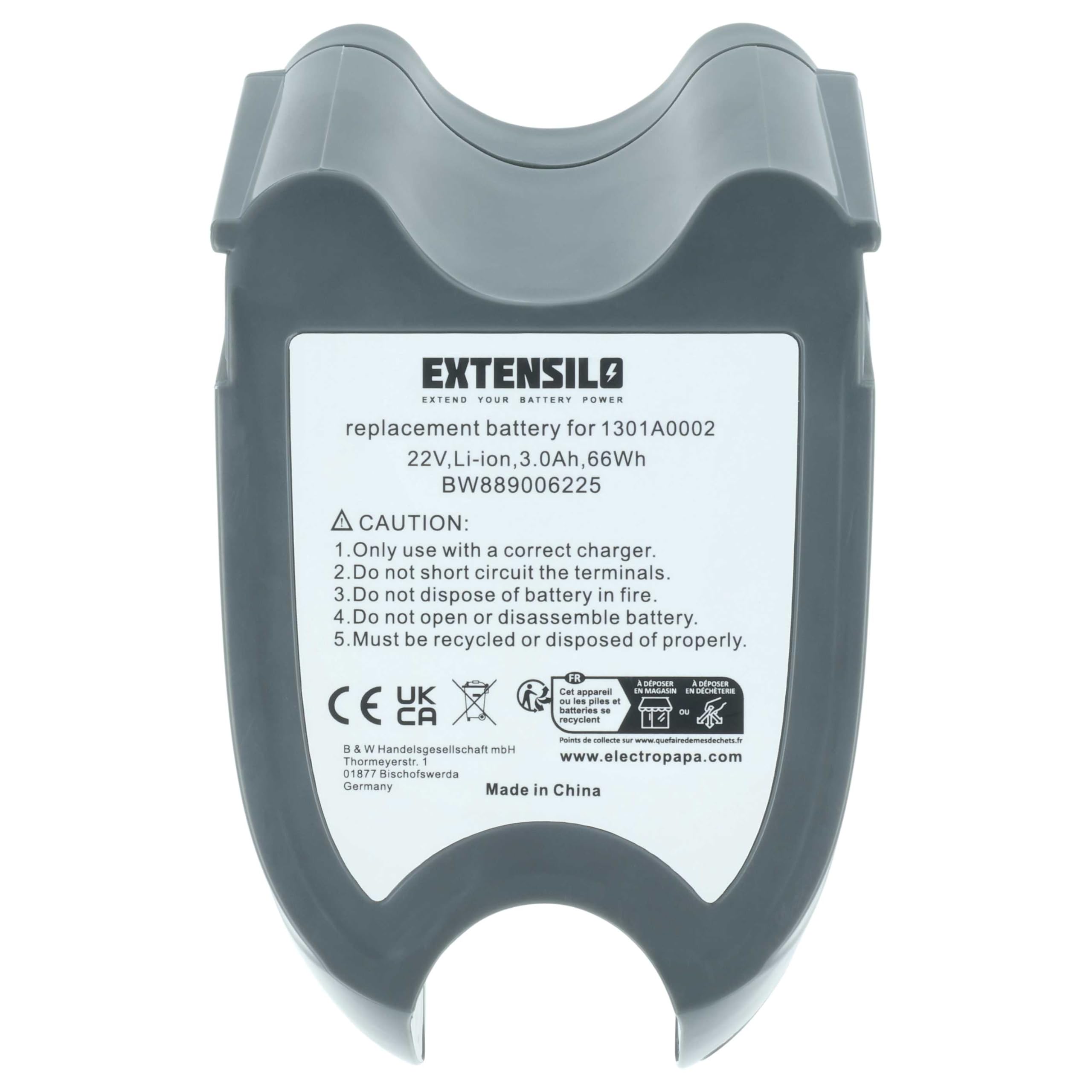 Zamiennik baterii Gtech 1301A0002 do odkurzacza szaro-zielonego (3 Ah, 22 V, Li-Ion)