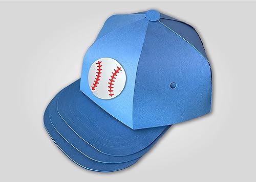 Miniatura 6 de Kit de manualidades para sombreros, caja de regalo de béisbol, cartulina para el día del padre, azul, blanco y rojo, 6 x 7.5 x 4 pulgadas, 2 unidades