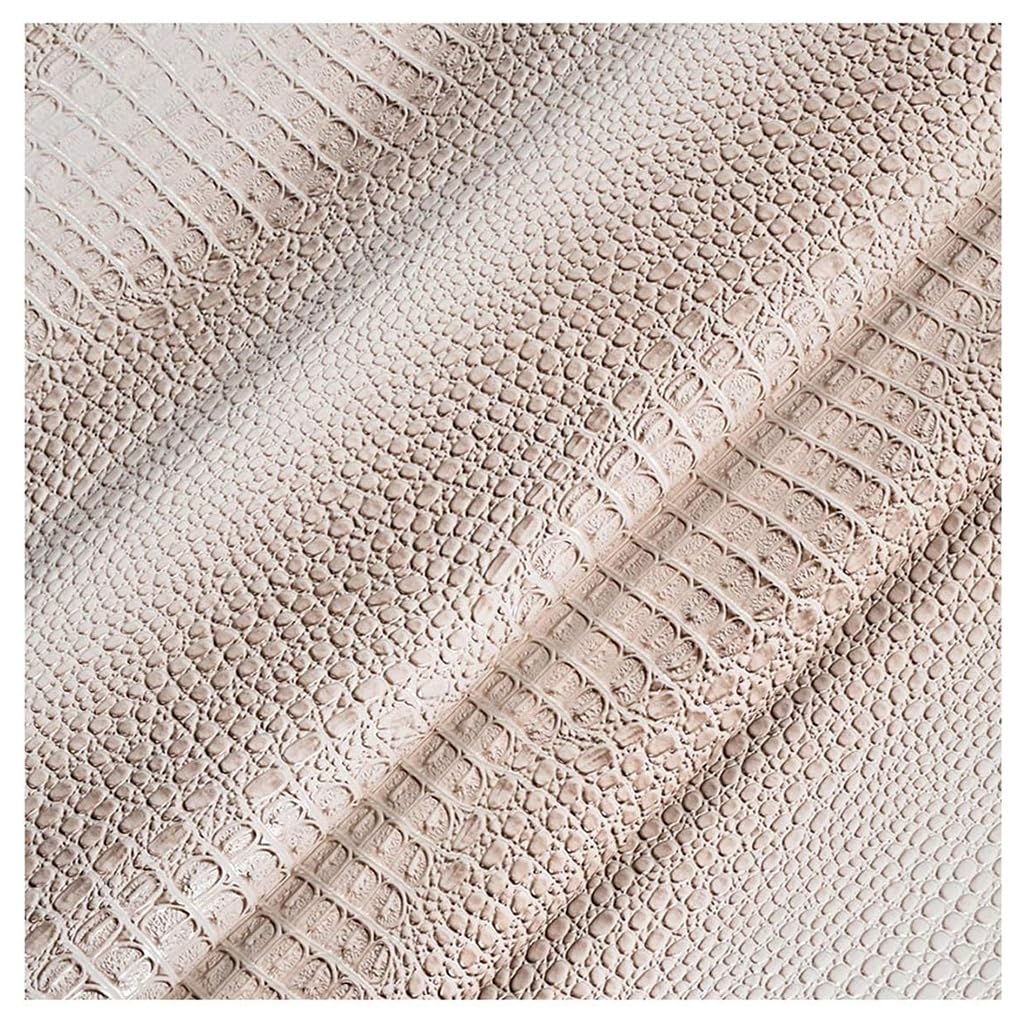 Cuir synthétique crocodile beige brillant souple pour coudre facilement vos projets DIY