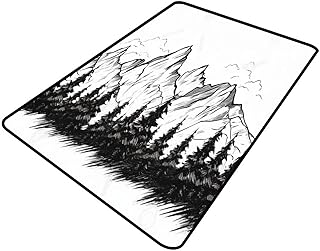 Broadloom Ink Mountain - Printing Patterns, Reversible Area Rugs, Fade Resistant, Flame Resistant, Quick Dry, Stain Resistant, Waterproo Floor Carpet for Living Room Bedroom, 18 x 30 Inch - Buy now