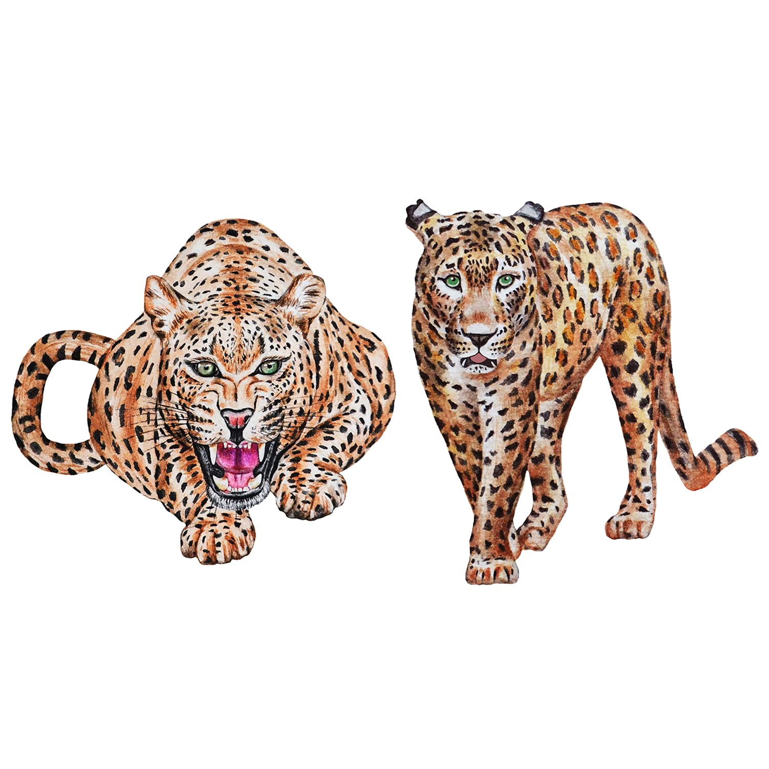 Autocollant mural léopard jaguar en vinyle amovible pour chambre