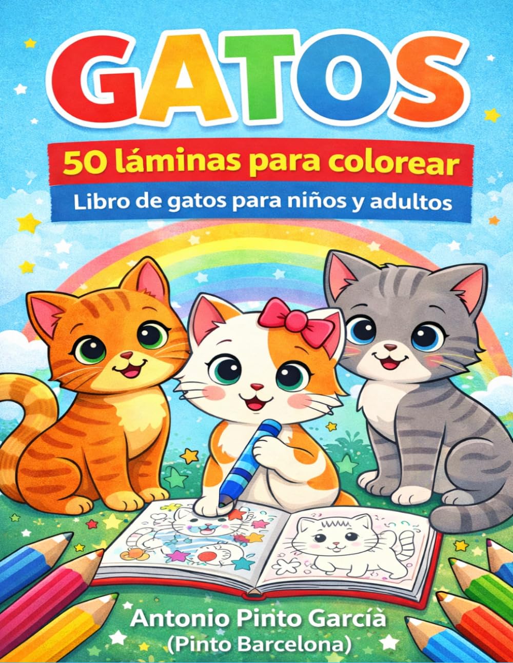 Gatos – 50 láminas para colorear: Libro 1: Animales para Colorear