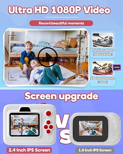 Miniatura 4 de Dylanto Cámara de impresión instantánea para niños, cámaras instantáneas con pantalla de 2.4 pulgadas, regalos de cumpleaños de Navidad para niñas