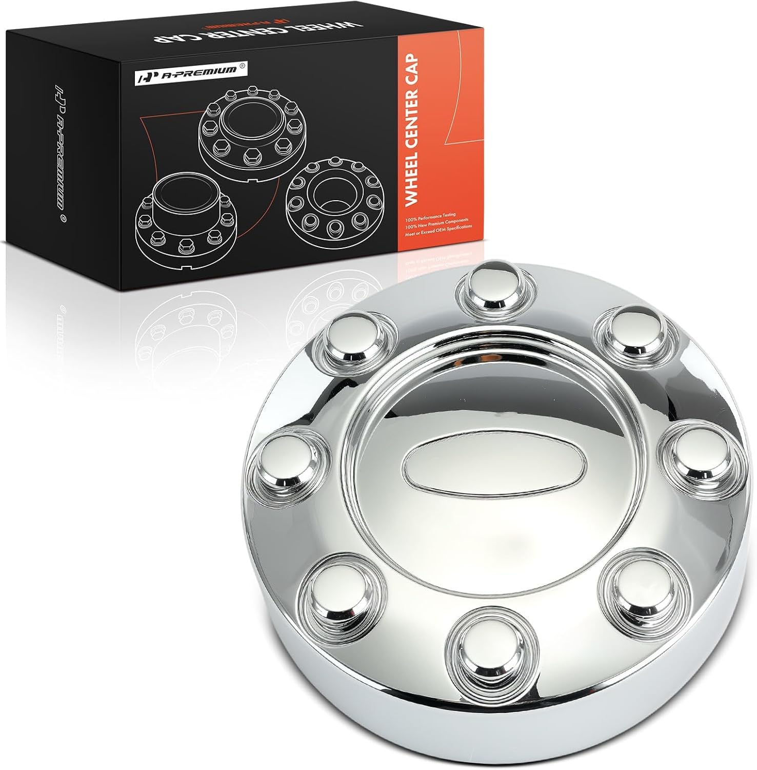 A-Premium Wheel Center Hub Cap Cover with 8-Lug Wheel Compatible with Ford F-250 F-350 F-450 Super Duty 2004-2016, F-550 Super Duty 2004-2007, Front or Rear Side