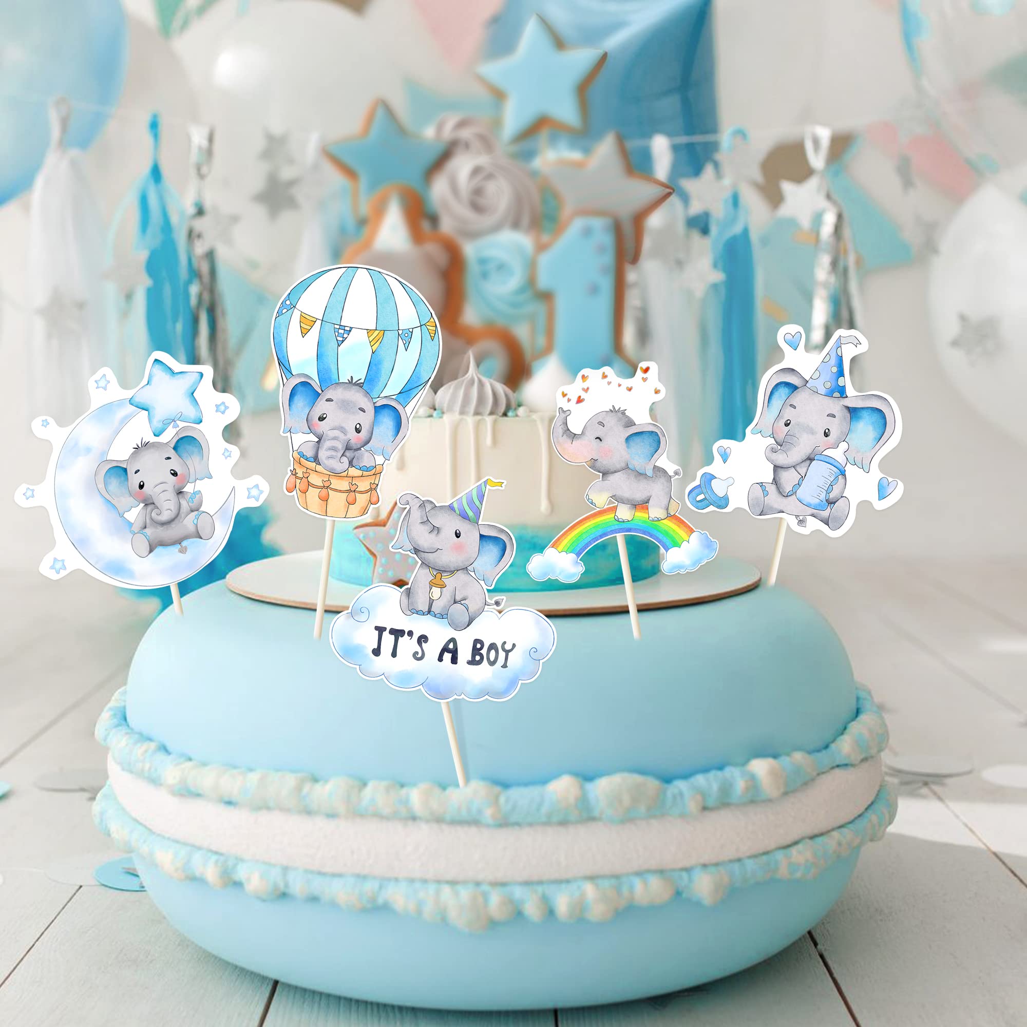 Baby Shower Elephant AAOMASSR 48pcs Pink Elephant Cupcake Toppers It Is A  Girl Baby Shower Cupcake Picks Decoration Baby Girl Birthday Party Supplies  Elephant Cake Topper, image size:2000x2000