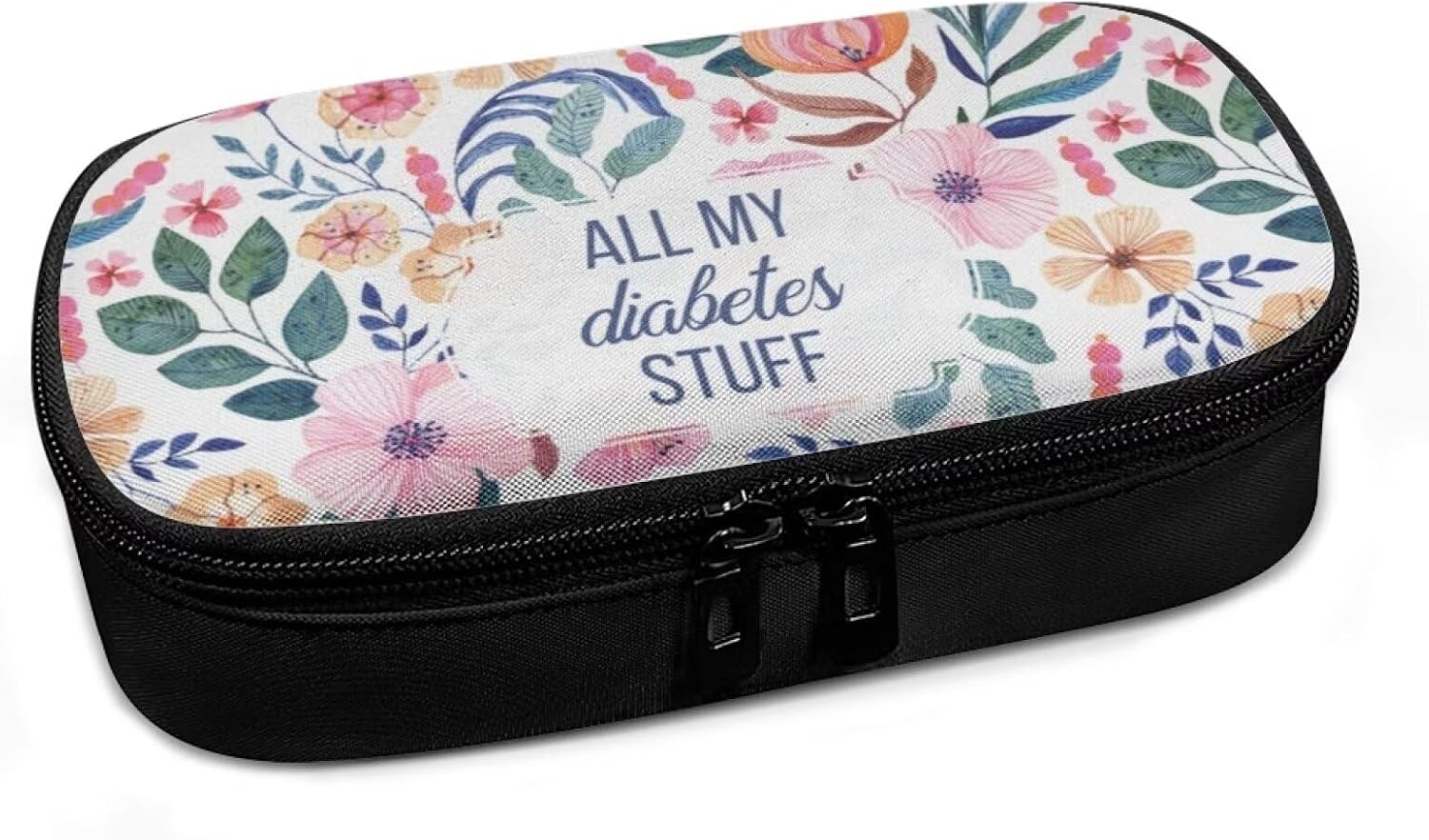Rnyleeg All My Diabetes Stuff Insulin Cooler Travel Case Diabetic Medication Insulated Cool Organizer for Blood Sugar Test Strips, Medication, Glucose Meter, Pills, Tablets image 2