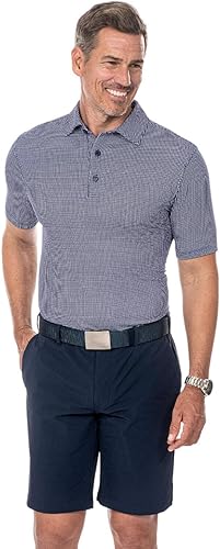 IBKUL Polo de manga corta para hombre con protección solar UPF 50+ Icefil Cooling Tech Mini Check 94754
