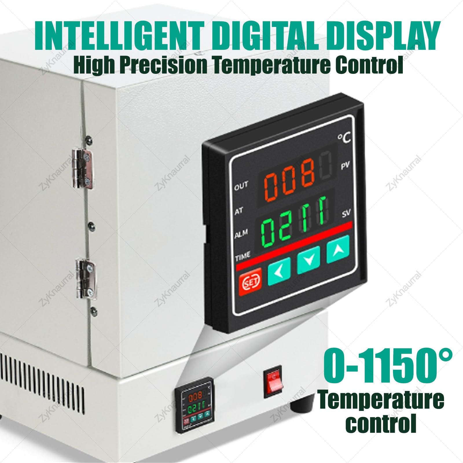 Horno de mufla eléctrico 2000W - Horno de mufla de alta temperatura de 1150 °C para laboratorio, producción industrial y procesamiento de joyería, horno de calcinación compacto de sobremesa con c