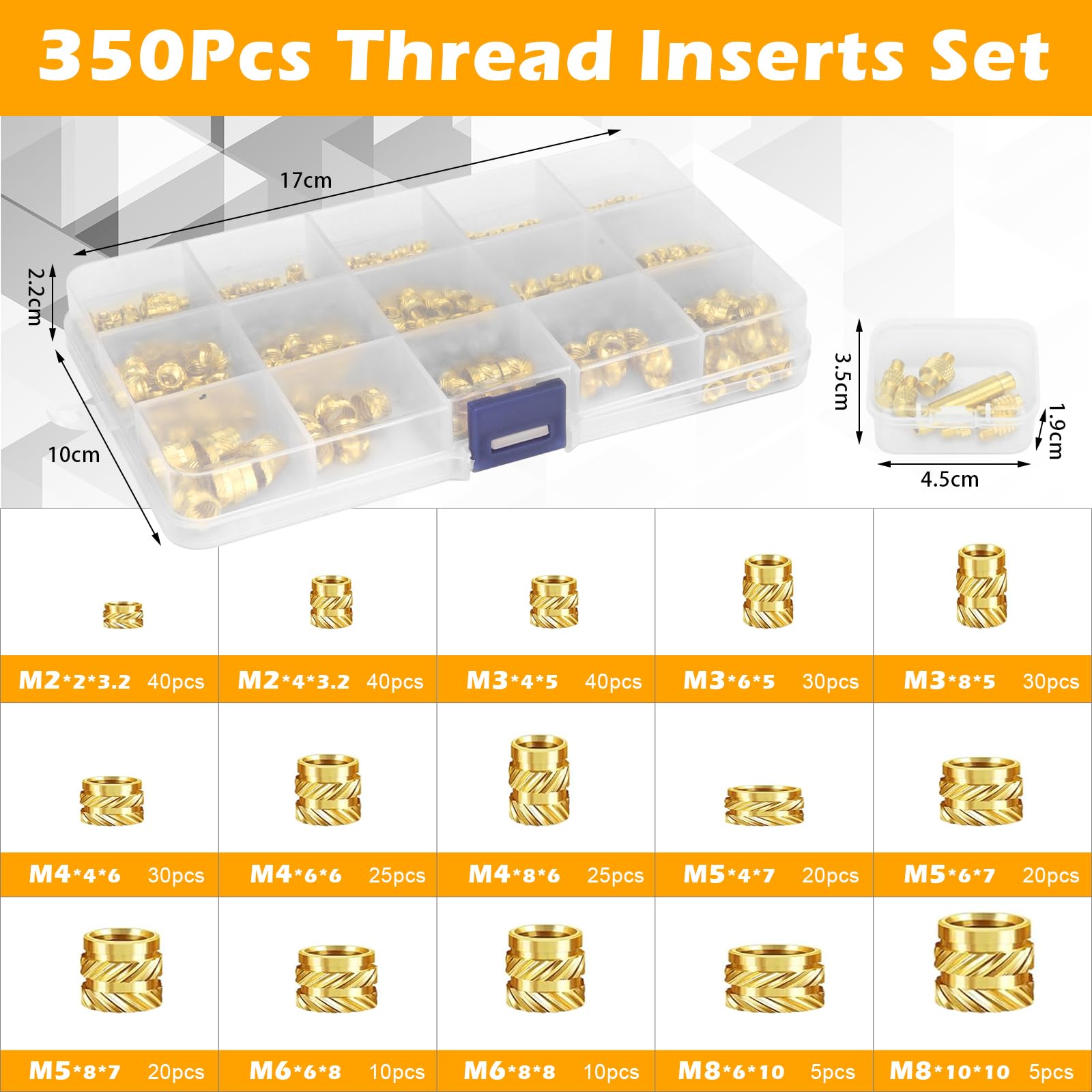 357 Piezas Kit Insertos Roscados, 900W Soldador Estaño Control de Temperatura Digital, 350 Piezas Insertos de Tuercas de Ajuste Térmico M2/M3/M4/M5/M6/M8 Para Impresión 3D y Plástico