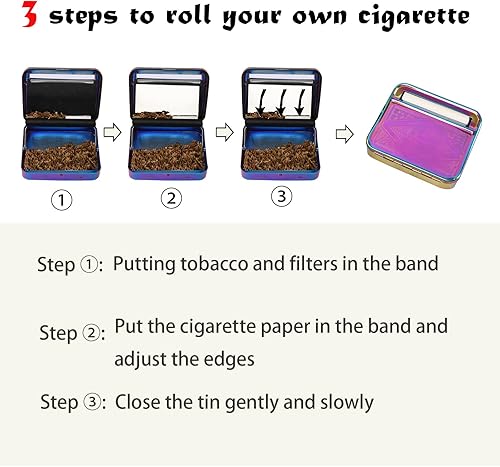 Miniatura 9 de Máquina de papel de balanceo negro de 3.071 in, máquina de enrollar cigarrillos portátil engrosada para papeles de tamaño 114, caja de laminación