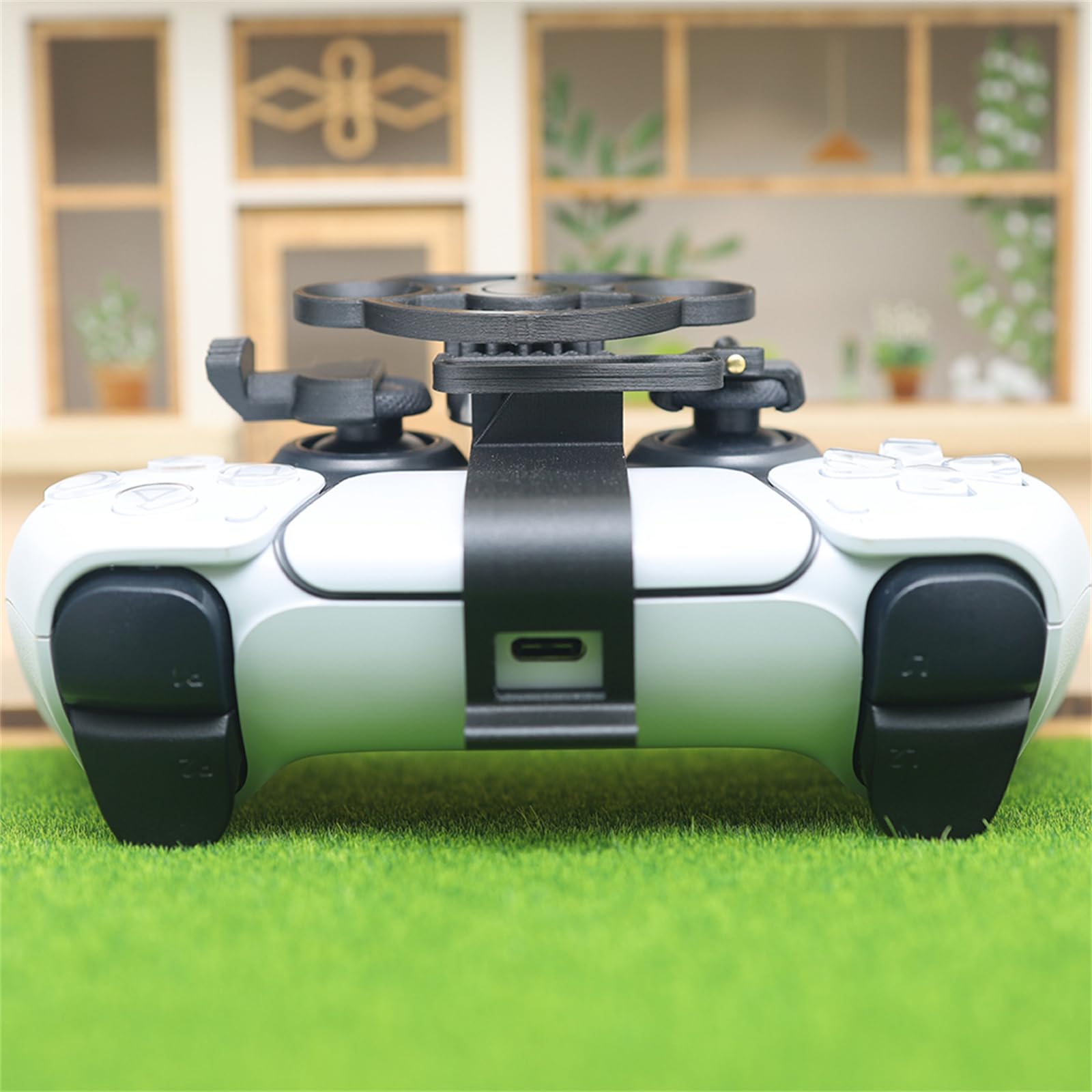 LICHIFIT Mini kierownica do gier wyścigowych PS5, symulator jazdy, druk 3D, kierownica do PlayStation 5, akcesoria do kół wyścigowych
